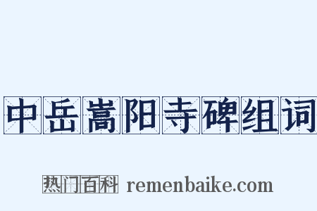 中岳嵩阳寺碑组词是什么意思的图片